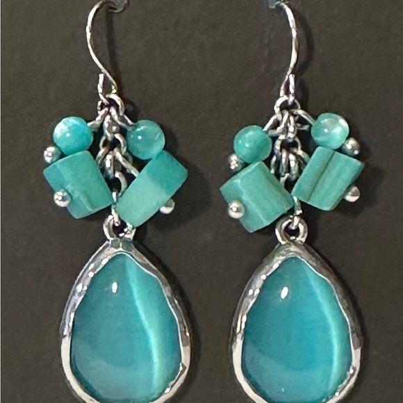 Long Turquoise Necklace with Matching Earrings - Christopher & Banks - Picture 2 of 2